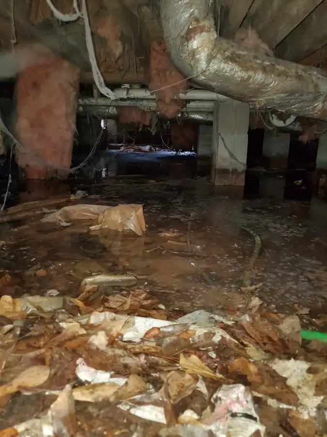 Crawl space flood assessment for Commercial Water Damage Restoration in Sugar Grove